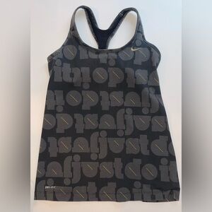 Nike Just Do It Women’s Gray & Black Racer Back Tank Top, Size S